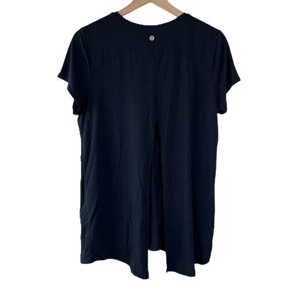 Lululemon Black Modal Open Up Tie Back Short Sleeve T-Shirt - Picture 3 of 5